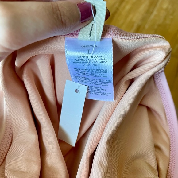 Madewell Second Wave Square Neck Tank One-Piece Swimsuit in colour Pink Icing - Picture 6 of 8